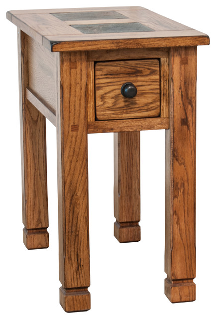 Prescott Slate Top 1 Drawer Side Table Traditional Tables Prescott Slate Top 1 Drawer Side Table