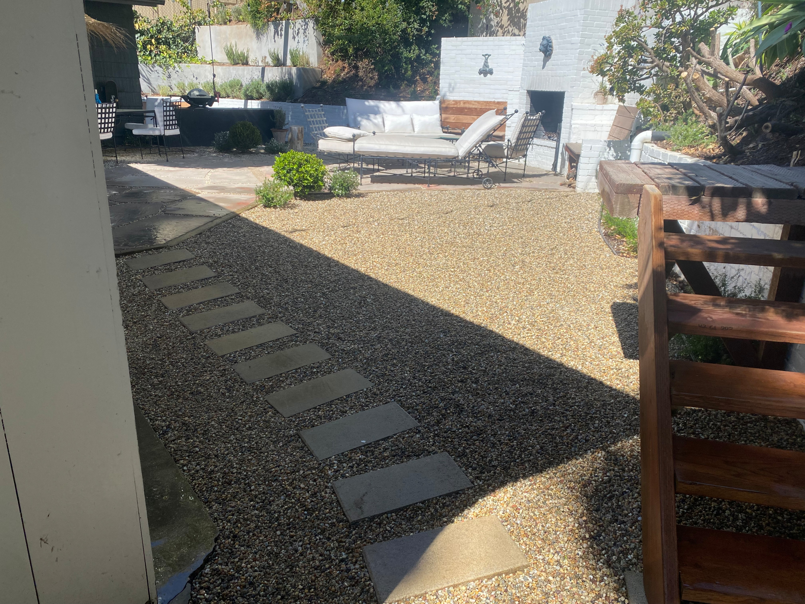 Decorative Gravel and Firepit