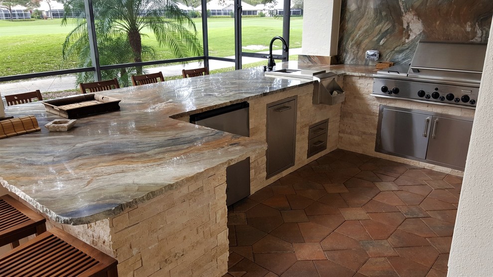 Inspiration for a transitional kitchen remodel in Miami