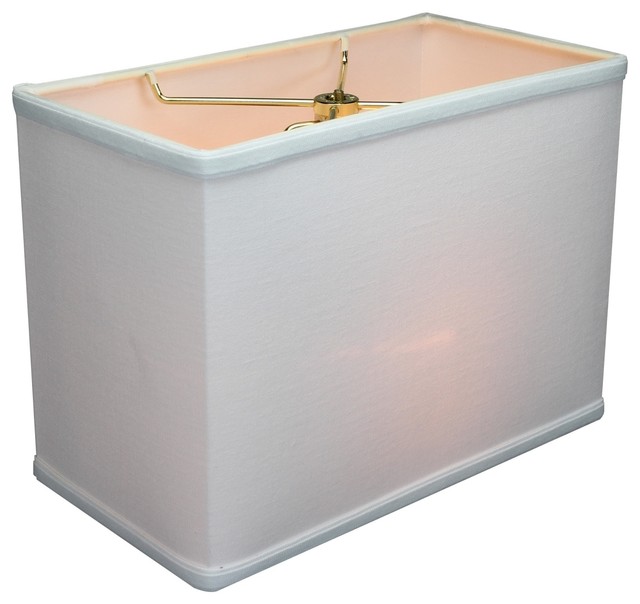 Rectangular Drum Lampshade 6.5"x9" White Linen Transitional Lamp