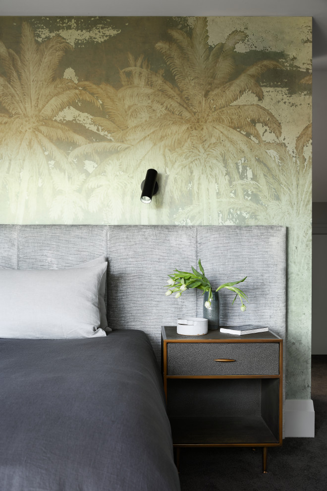 This is an example of a large contemporary bedroom in Sydney.