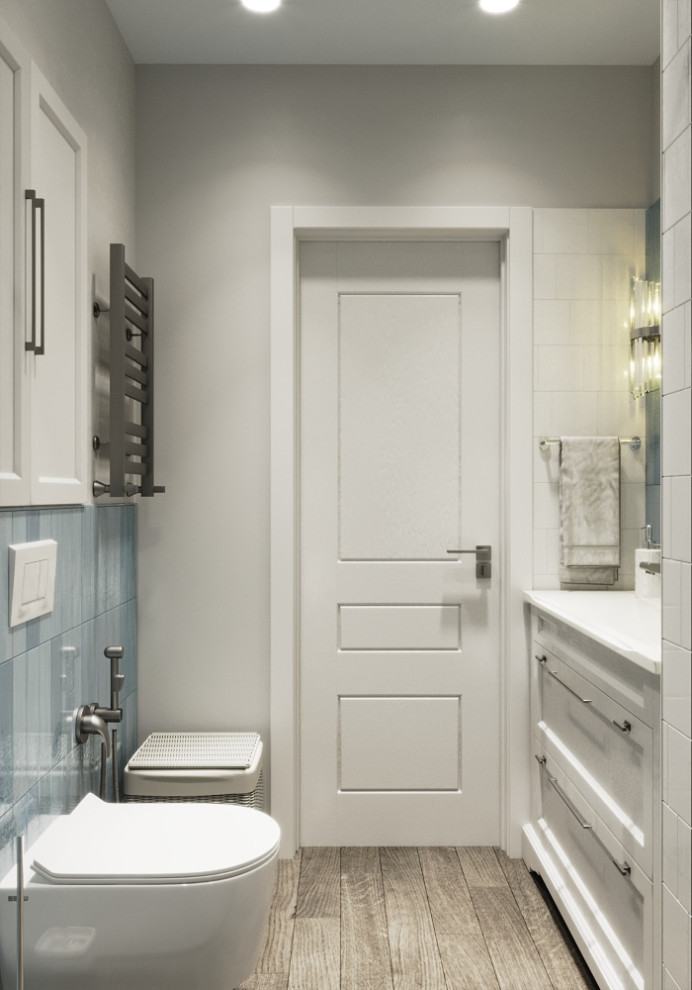 Душевая в голубых тонах