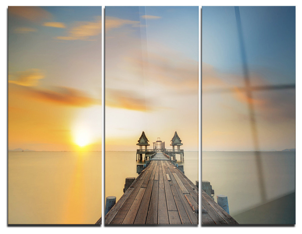 "Infinity Bridge" Photography Glossy Metal Wall Art, 3 Panels, 36"x28