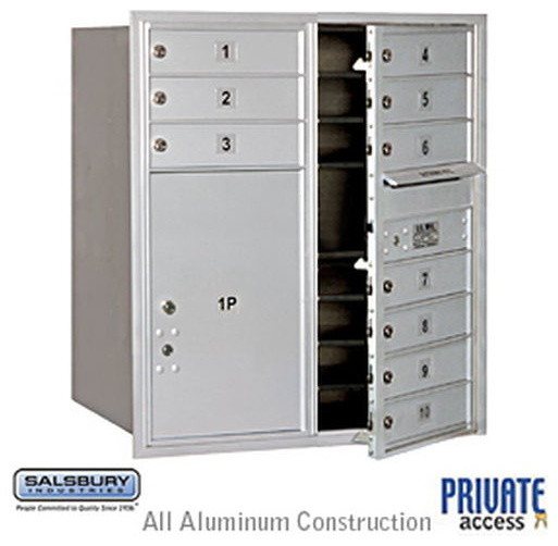 4C Horizontal Mailbox - 9 Door High Unit - Double Column - 10 MB1 Doors / 1 PL6