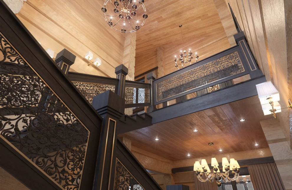 Шале со спа-зоной и бассейном из лафета кедра и бетона