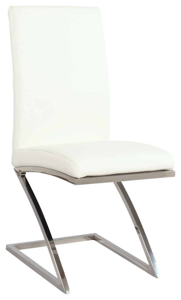 White "Z" Frame Contemporary Side Chair, Set of 4