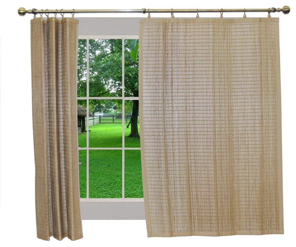 Versailles Patented Ring Top Bamboo Panel Asian Curtains by Homesquare