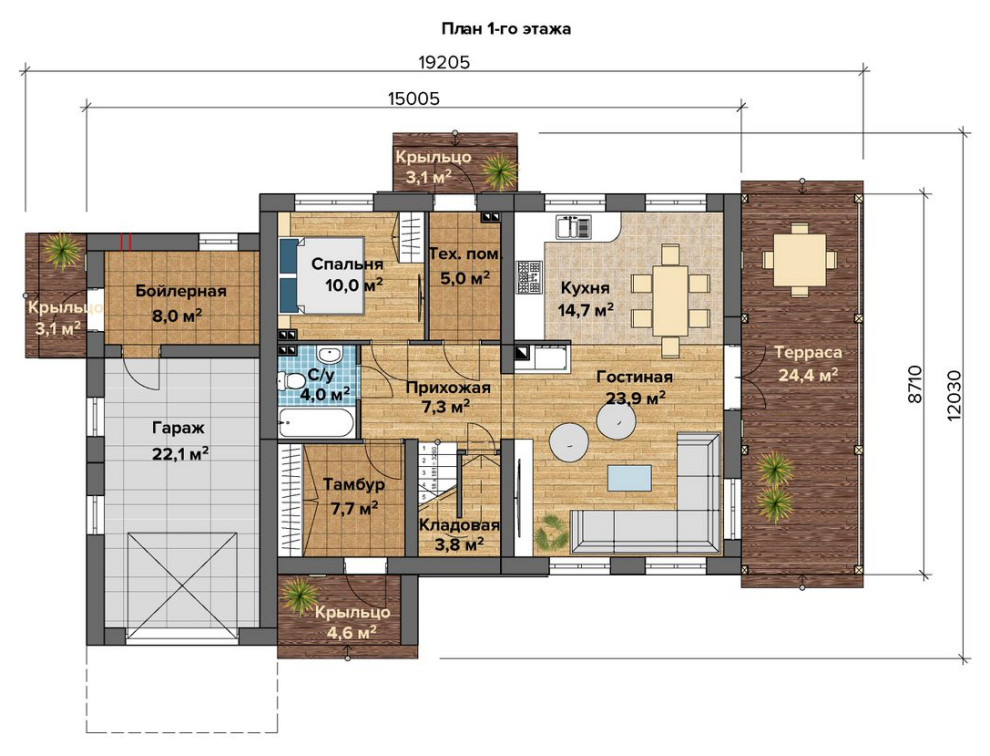 План 1-го этажа