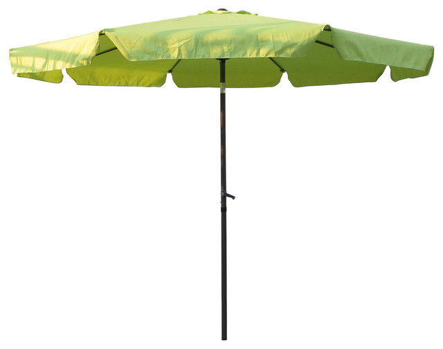 St. Kitts Aluminum 10' Patio Umbrella, Dark Gray/Light Green