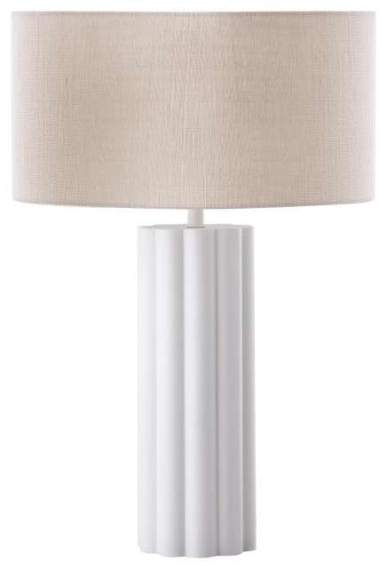 Latur Table Lamp, Cream/White