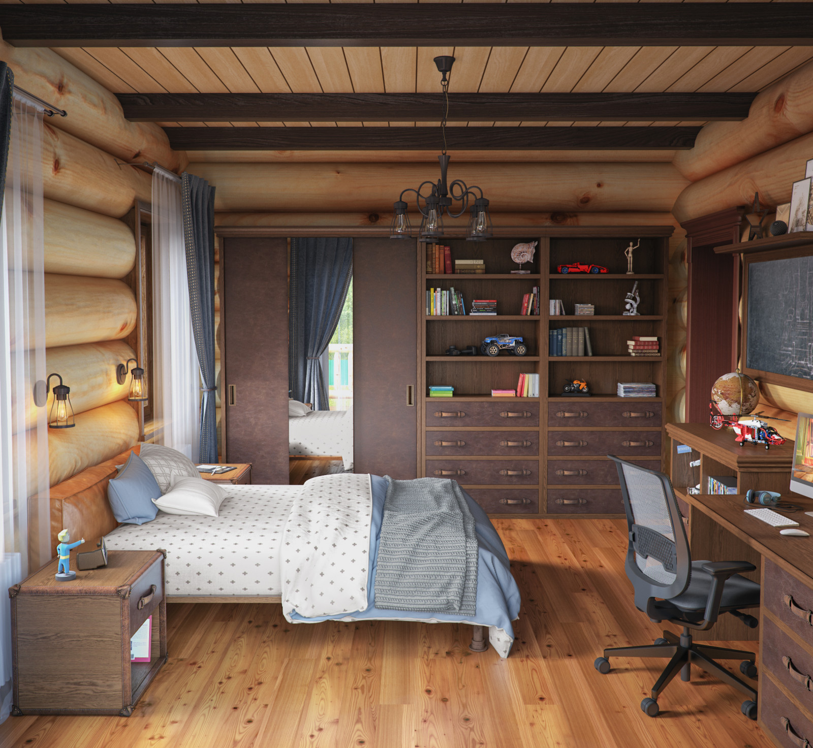 Дизайн интерьера деревянного дома