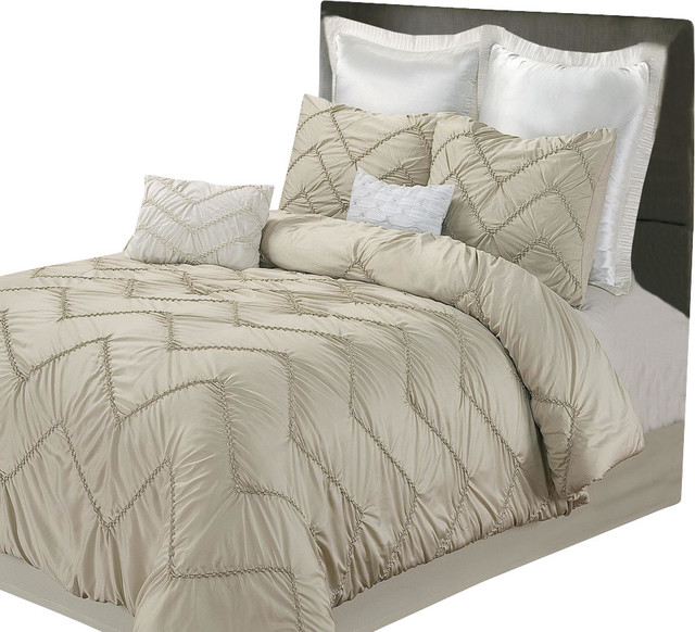 Isabella Champagne King 9 Piece Comforter Bed In A Bag Set Isabella Champagne King 9 Piece Comforter Bed In A Bag Set Traditional Bedding By Closeoutlinen