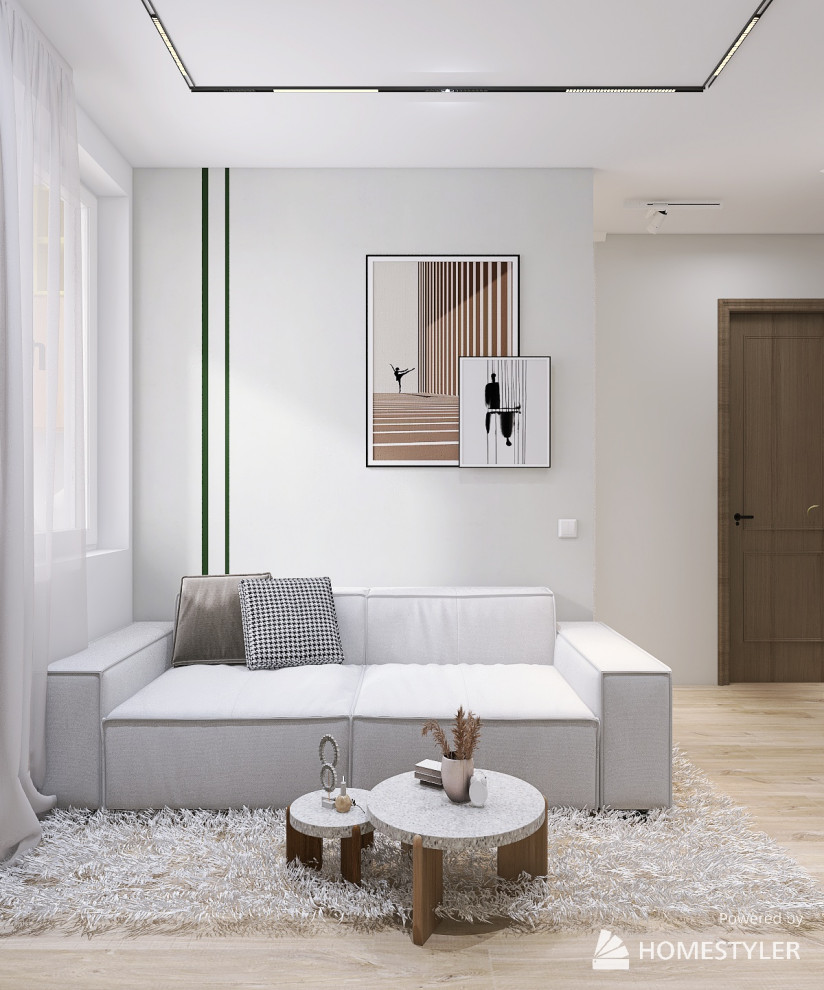 Гостиная и спальня однокомнатной квартиры