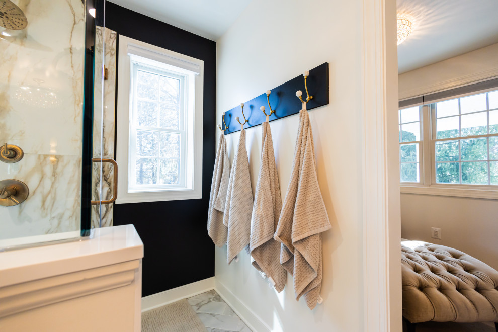 Huge transitional home design photo in Baltimore