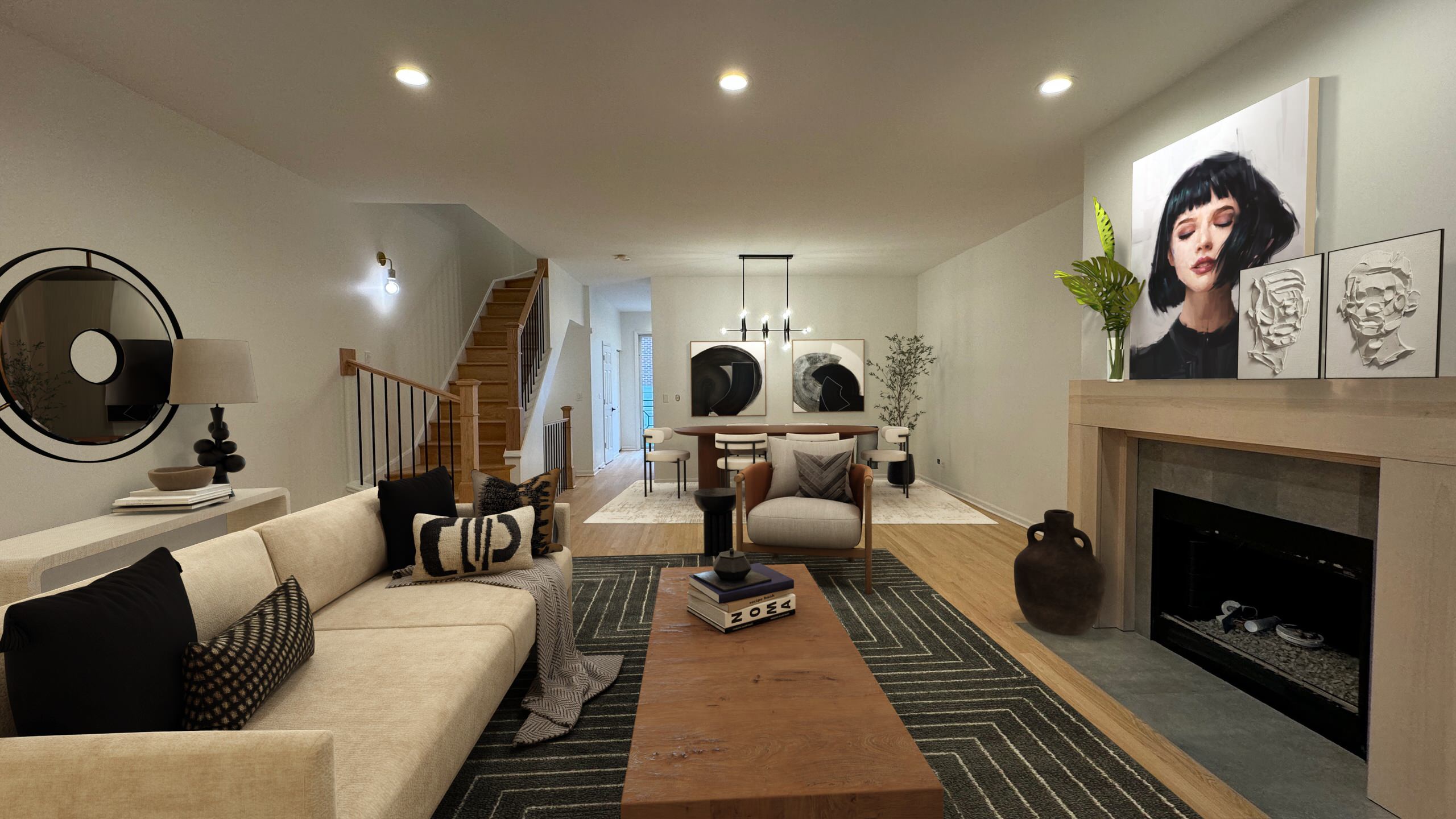 Home Renovation Virtual Home Staging Living Room