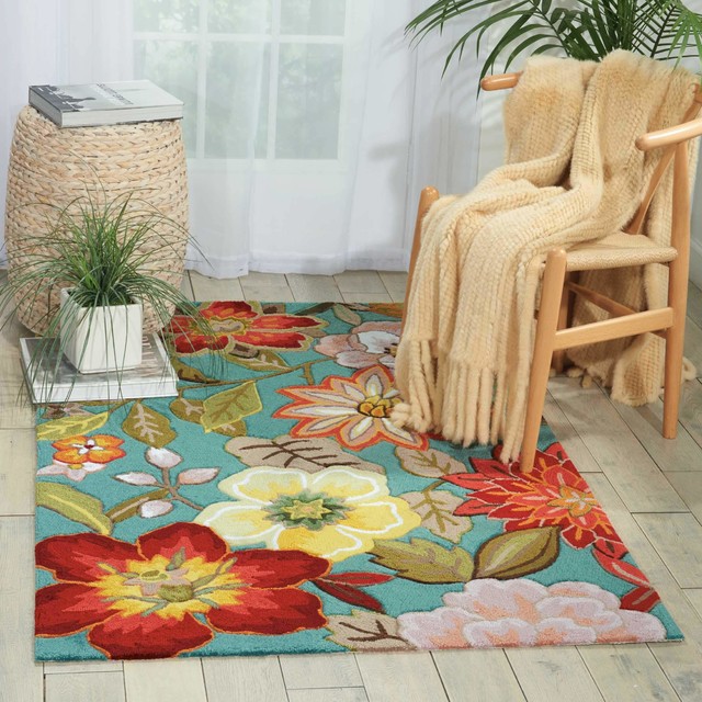 Nourison Fantasy Aqua Area Rug 7 6 X7 Contemporary - 6 X 7 Area Rugs Nourison Fantasy Aqua Area Rug 7 6 X7 Contemporary - 6 X 7 Area Rugs