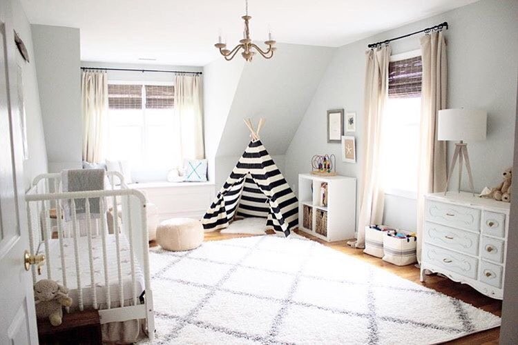 Photo of a contemporary nursery in New York.