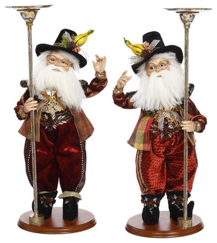 Mark Roberts 2020 Collection Pilgrim Elf Candle Holder Assortment of 2