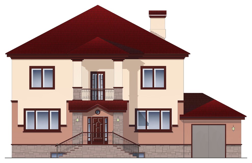 Двухэтажный жилой дом с гаражом