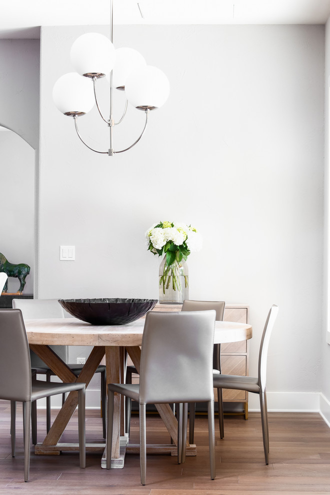 Example of a transitional dining room design in Austin