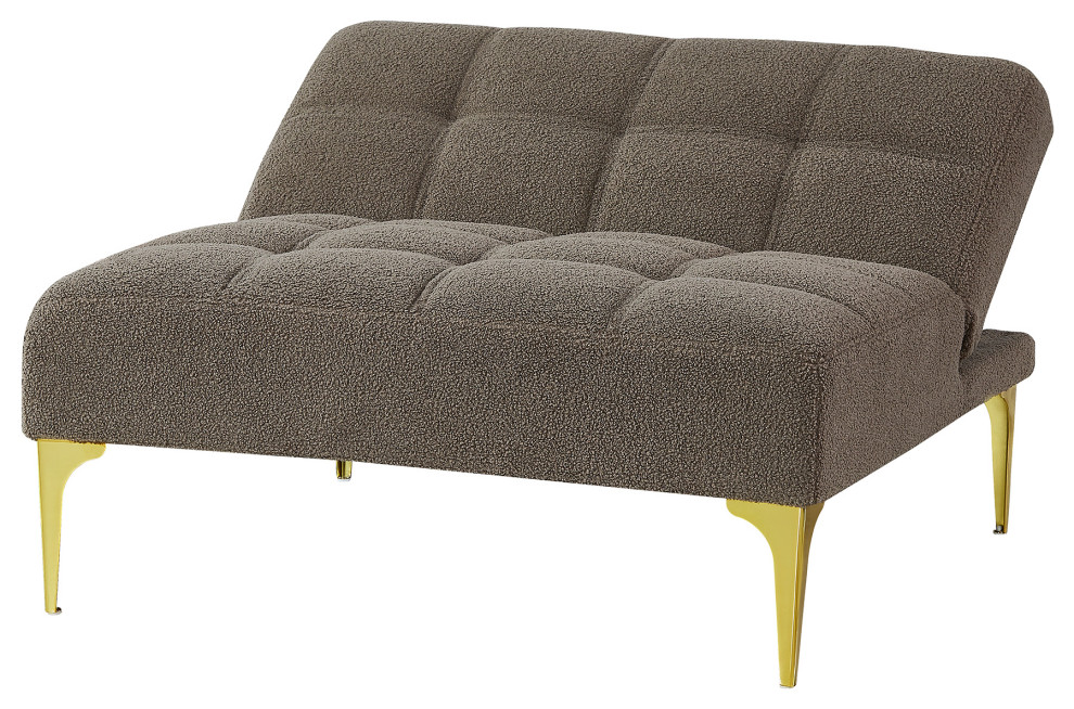 TATEUS Compact Single Chair Futon Versatile Convertible Cozy and Stylish taupe Midcentury