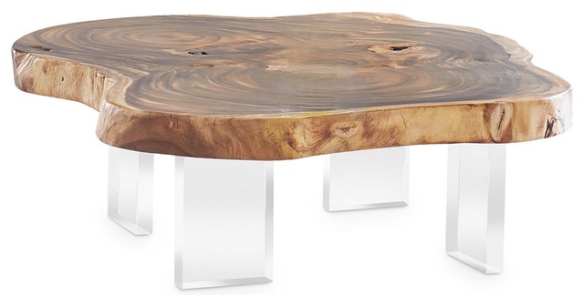 54 Long Coffee Table Floating Solid, Floating Wooden Coffee Table