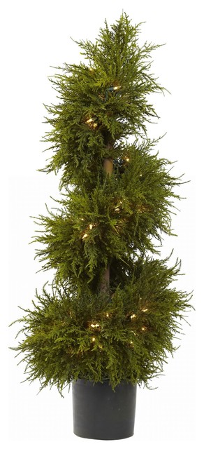 Artificial Tree 43 Inch Cedar Spiral Topiary With Lights Artificial Tree 43 Inch Cedar Spiral Topiary With Lights