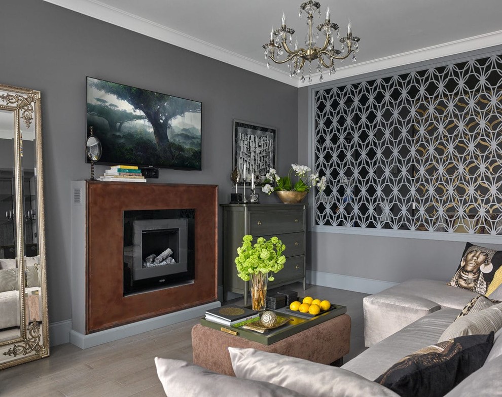 Дамская квартира в серых оттенках