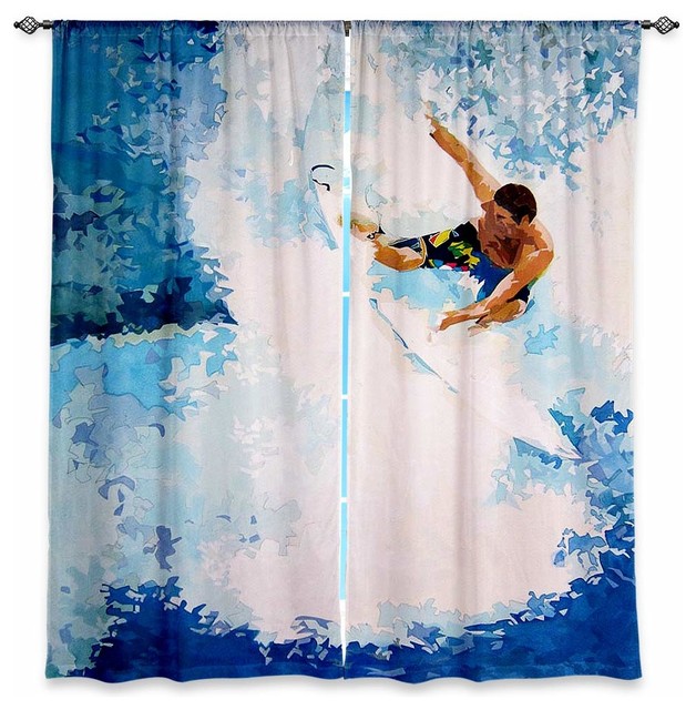 Catch the Next Wave Window Curtains, 40"x61", Lined