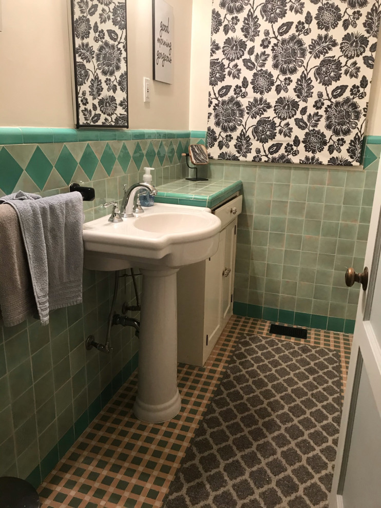 Bathroom next to pedestal sink