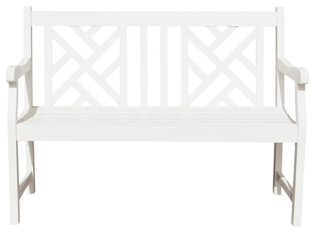 Bradley Eco Friendly 4 Outdoor White Wood Garden Bench Bradley Eco Friendly 4 Outdoor White Wood Garden Bench