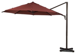 Abba Patio 11 Cantilever Vented Tilt Crank Patio Umbrella Cross Base Transitional Outdoor Umbrellas Other By Appearances International