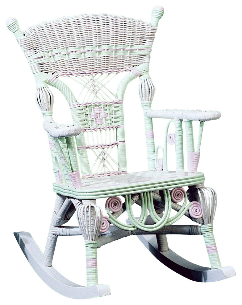 Child's Millie Rocker, Green and Pink