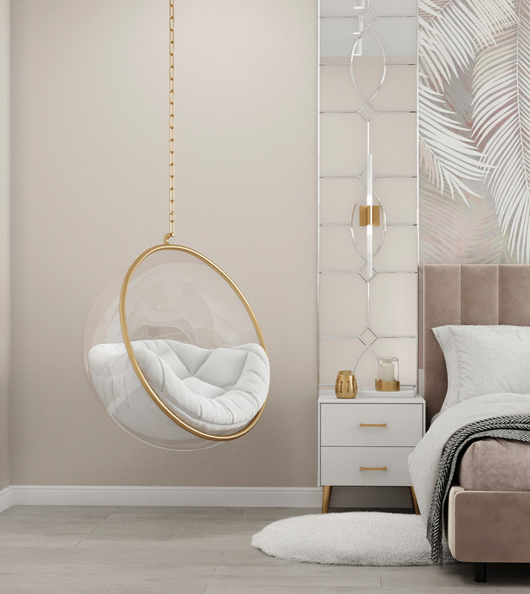 Квартира с гостиной с элементами ар-деко в современной интерпретации