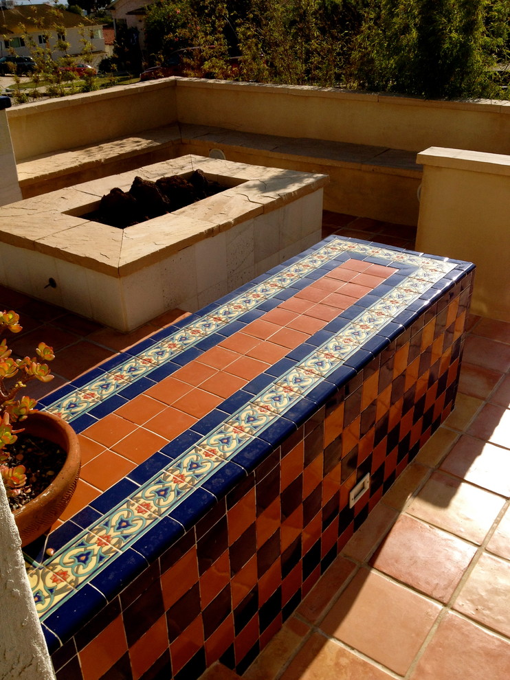 Design ideas for a mediterranean patio in San Diego.