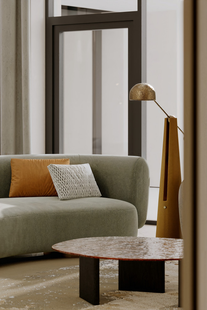 Просторная гостиная а коттедже