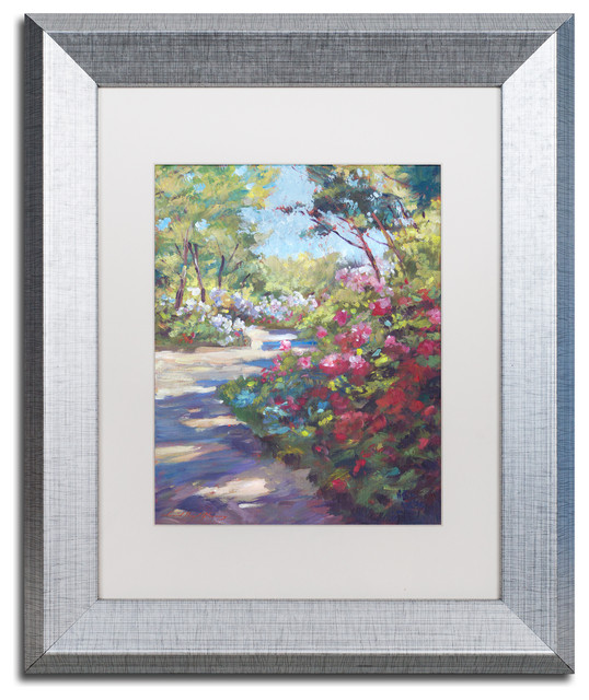 Glover 'Arboretum Garden Path' Art, Silver Frame, 11"x14", White Matte