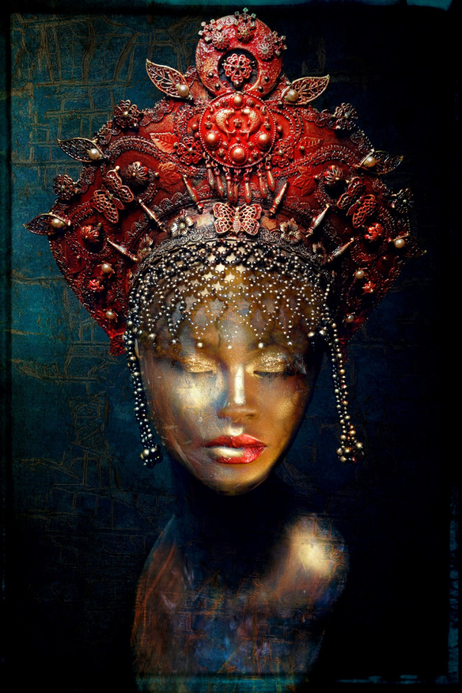 Bejeweled Lady Photographic Artwork | Andrew Martin Paradise Bird, 59" X 79"