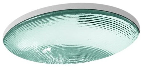 Kohler Whist Glass Under-Mount Bathroom Sink, Translucent Dew