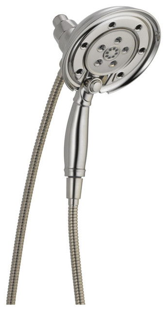 Delta H2Okinetic In2ition 4-Setting 2-in-One Shower, Stainless, 58471-SS-PK