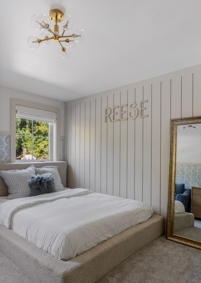 Kids Bedroom with Shiplap Accent Wall