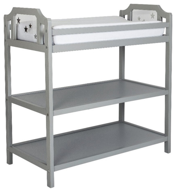 Suite Bebe Celeste Modern Wood Changing Table in Light Gray Finish
