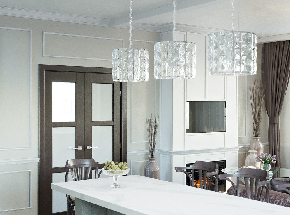 Дизайн интерьера кухни-гостиной, Воронеж