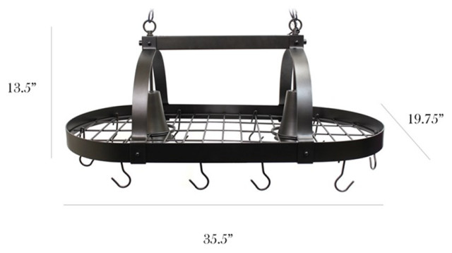 Elegant Designs Metal 2 Down Light Kitchen Pot Rack in Oil Rubbed ...