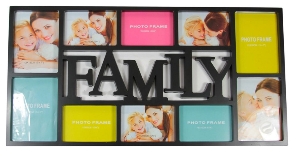 28.75" Black Dual-Sized 'Family' Collage Picture Frame