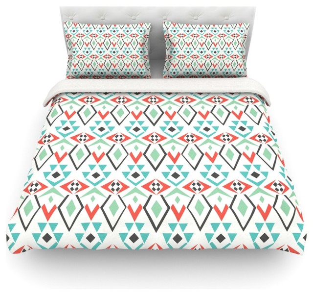 Houzz Kess Inhouse Pom Graphic Design Tribal Marrakech Pom Graphic Design Tribal Marrakech Red White Duvet Cover Cotton Twin Midcentury