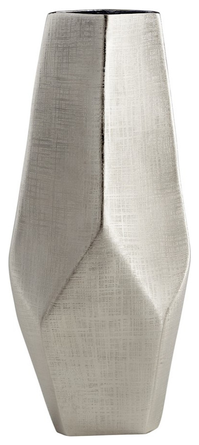 Cyan Design Large Celsus Vase, Textured Nickel