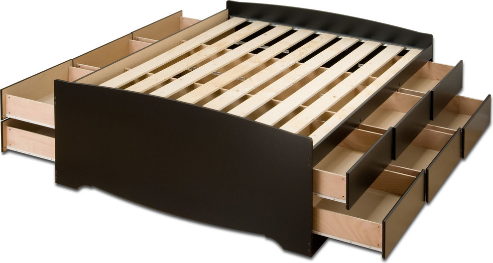 Tall Captain S Platform Storage Bed Transitional Beds By Hedgeapple Houzz Tall Captain S Platform Storage Bed, Espresso King Mate’s Platform Storage Bed With 6 Drawers