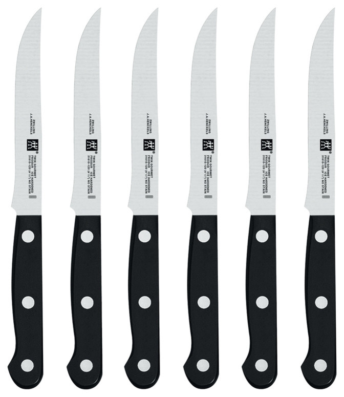 6Piece Zwilling Gourmet Steak Knife Set Contemporary Steak Knives