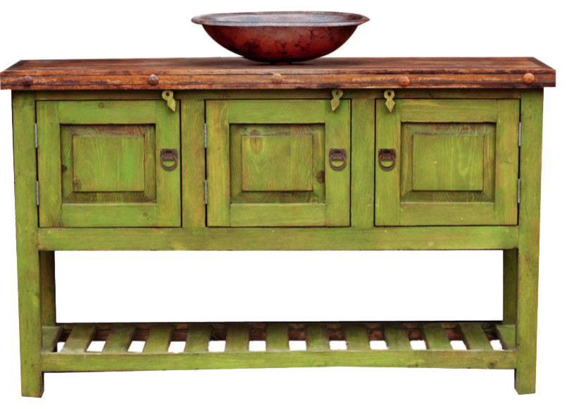 Green Bathroom Vanity, 48"x20"x32" Farmhouse Bathroom Vanities And